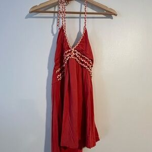 Vintage Y2K Red Halter Dress/Top